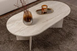 Tavolini Da Salotto > Dmora Tavolino da salotto Elain, 119x60 h40 cm, Bianco