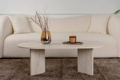 Tavolini Da Salotto > Dmora Tavolino da salotto Elain, 119x60 h40 cm, Bianco