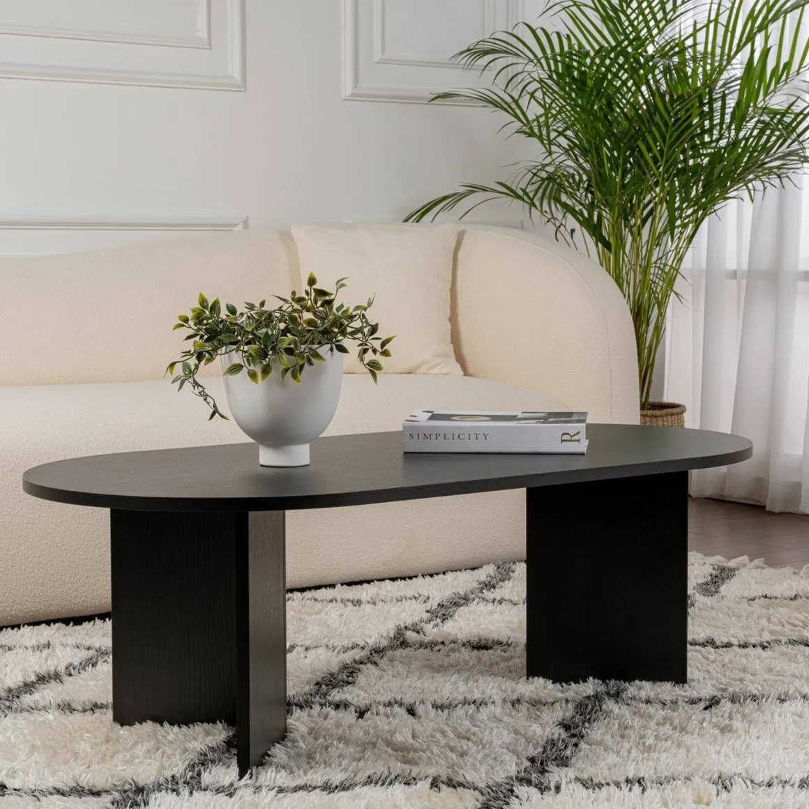 Tavolino da salotto Elain, 119x60 h40 cm, Nero