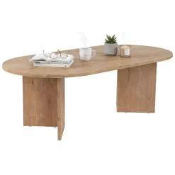 Tavolini Da Salotto > Dmora Tavolino da salotto Elain, 119x60 h40 cm, Quercia e Nero Nero, Marrone Quercia