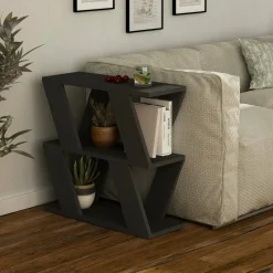 Tavolino da salotto geometrico antracite 60x22x57h cm - Beniamina