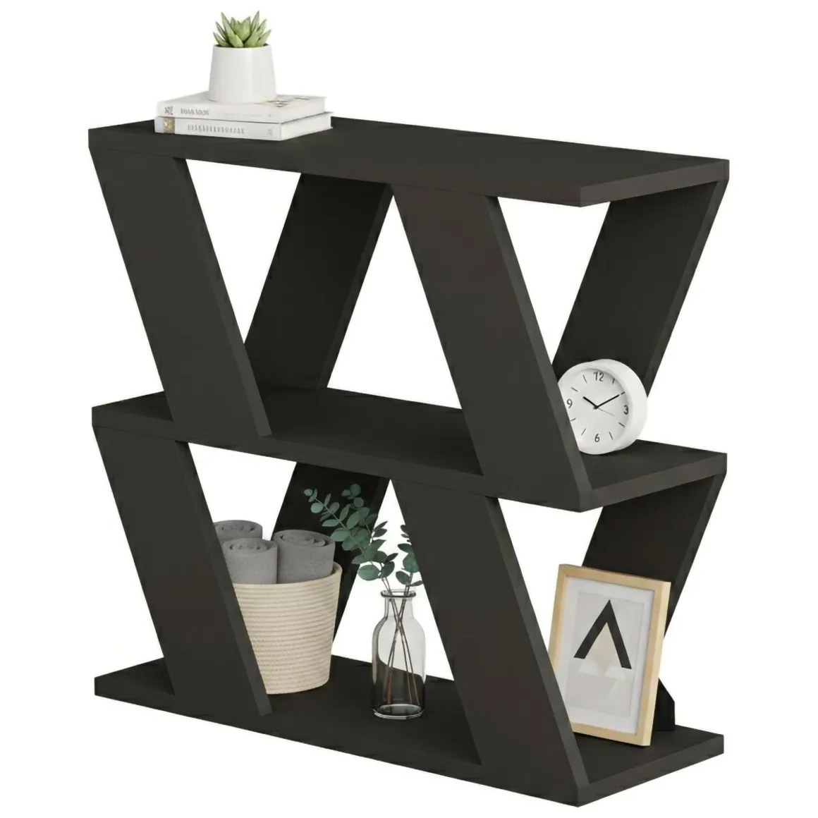 Tavolino da salotto geometrico antracite 60x22x57h cm - Beniamina