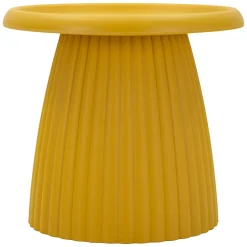 Tavolini Da Salotto > Dmora Tavolino da Salotto Adatto per Indoor/outdoor Forma Rotondo 71x35x71h cm, Colore Ripiano Giallo - Kampot Giallo Senape
