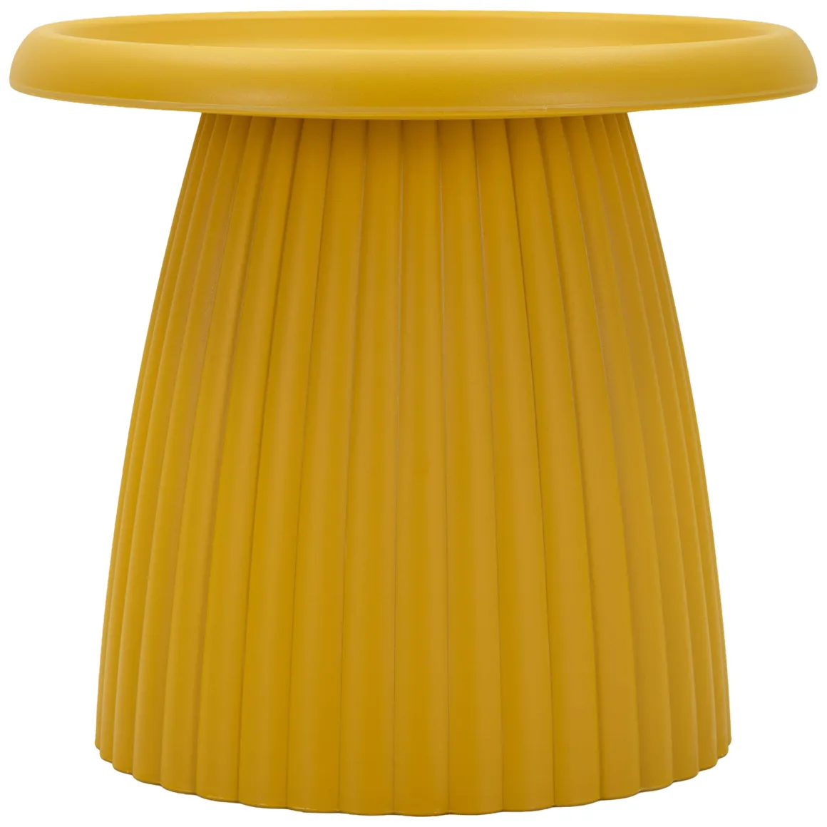 Tavolino da Salotto Giallo Senape Adatto per Indoor/outdoor Forma Rotondo 52x45x52h cm, Colore Ripiano Giallo - Dasifa