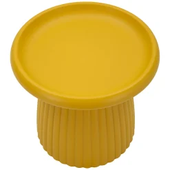 Tavolino da Salotto Giallo Senape Adatto per Indoor/outdoor Forma Rotondo 52x45x52h cm, Colore Ripiano Giallo - Dasifa