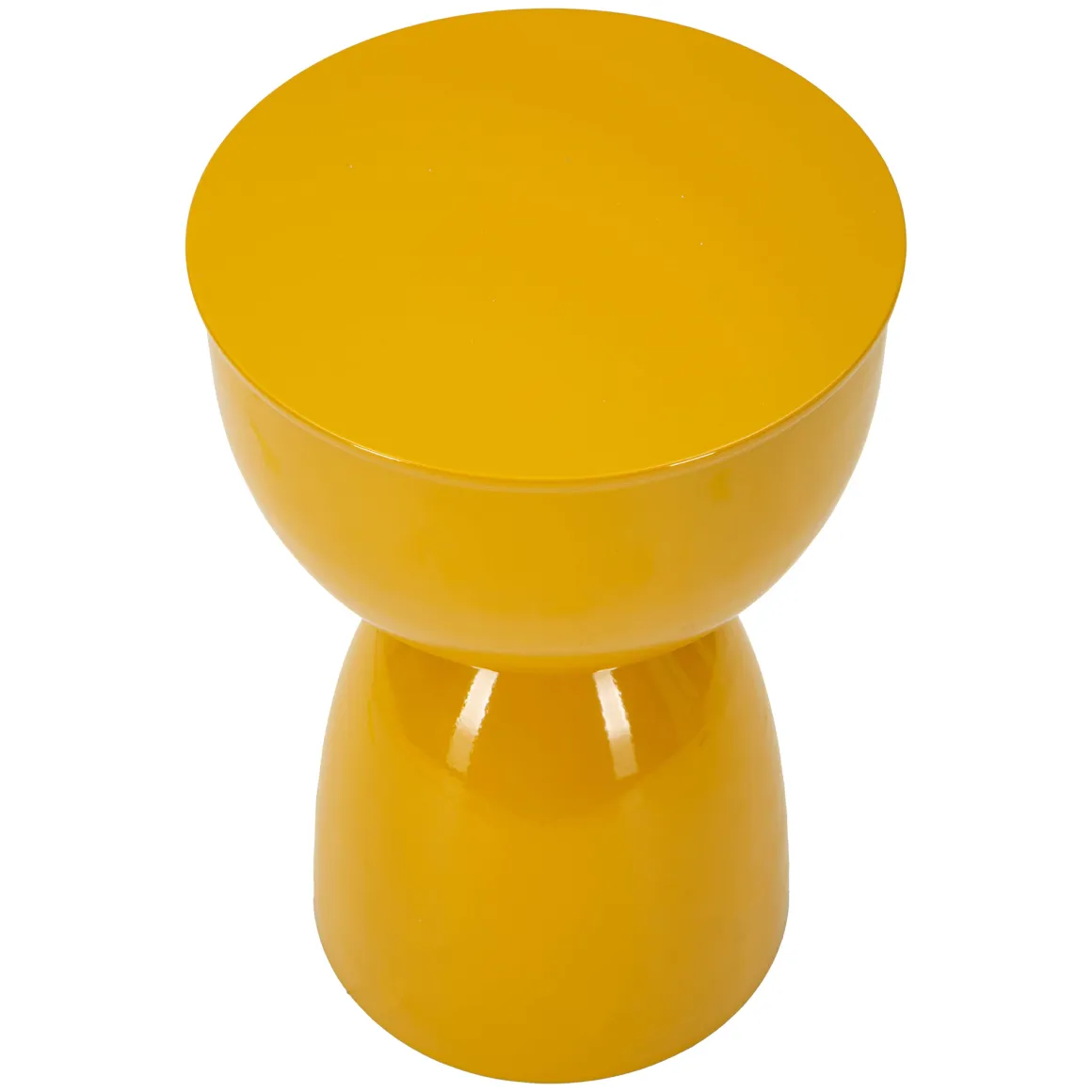 Tavolino da Salotto Giallo Senape Forma Rotondo Colore Ripiano Giallo 33x50x33h cm, Sfumatura Colore Struttura Senape - Gorkha