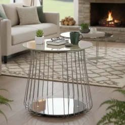 Tavolini Da Salotto > Dmora Tavolino da Salotto Forma Rettangolare Materiale Piano in Vetro 105x65x40h cm, Colore Ripiano Trasparente - Azriel Grigio