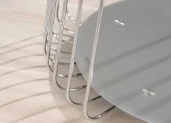 Tavolino da Salotto Grigio Forma Circolare Materiale Piano in Metallo 50x50x50h cm, Colore Ripiano Grigio - Cavalese