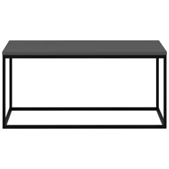 Tavolino da Salotto Grigio Nero un Vano Forma Rettangolare 90x90x42h cm, Colore Struttura Nero - Arcella