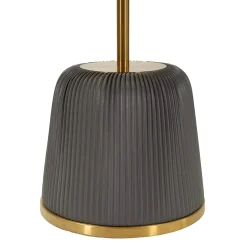 Tavolino da Salotto Grigio oro Forma Rotondo Colore Ripiano Grigio 43x35x43h cm, Materiale Struttura in Plastica - Kep