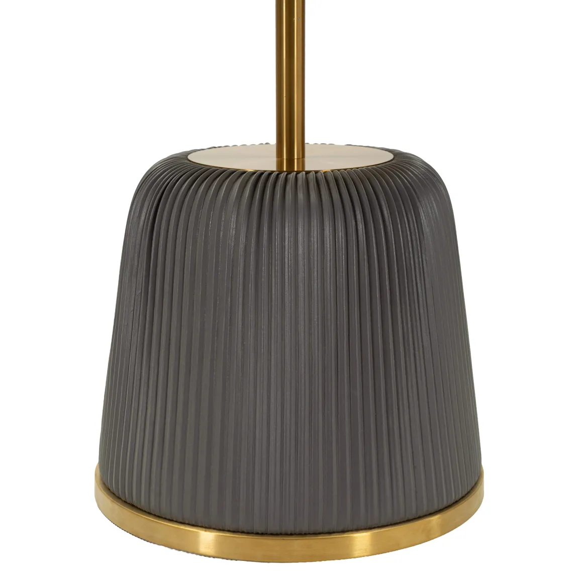 Tavolino da Salotto Grigio oro Forma Rotondo Colore Ripiano Grigio 43x35x43h cm, Materiale Struttura in Plastica - Kep