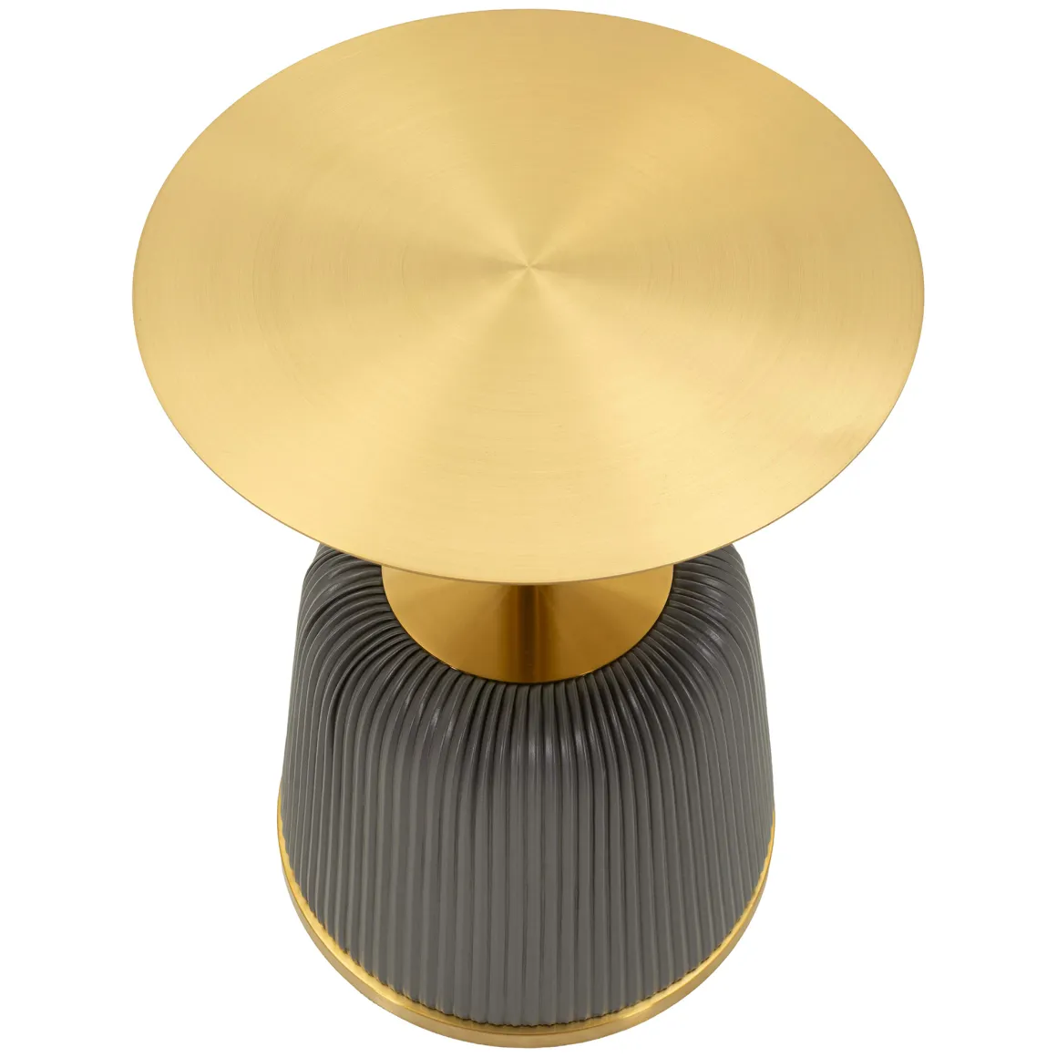 Tavolino da Salotto Grigio oro Forma Rotondo Colore Ripiano Grigio 43x35x43h cm, Materiale Struttura in Plastica - Kep