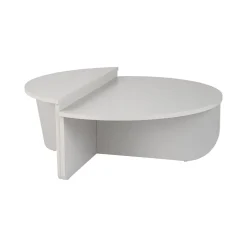 Tavolino da Salotto Grigio Peso Massimo Supportato 15 kg Forma Ovale 90x60x35h cm, Materiale Piano in Legno Nobilitato - Mansue