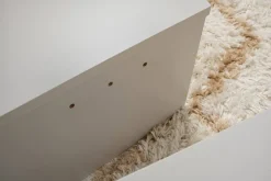 Tavolino da Salotto Grigio Peso Massimo Supportato 15 kg Forma Ovale 90x60x35h cm, Materiale Piano in Legno Nobilitato - Mansue