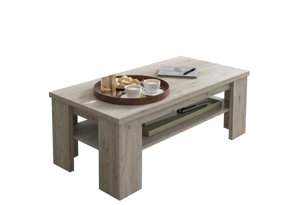 Tavolini Da Salotto > Dmora Tavolino da Salotto un Vano Forma Rettangolare 130x67x41h cm, Sfumatura Colore Ripiano Rovere Grigio - Carlazzo Grigio Rovere Grigio