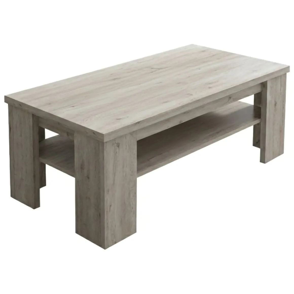 Tavolini Da Salotto > Dmora Tavolino da Salotto un Vano Forma Rettangolare 130x67x41h cm, Sfumatura Colore Ripiano Rovere Grigio - Carlazzo Grigio Rovere Grigio