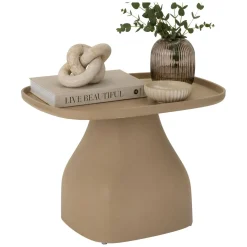Tavolini Da Salotto > Dmora Tavolino da Salotto Adatto per Indoor/outdoor Forma Quadrato 48x48x50h cm, Colore Ripiano Grigio - Inhamb Grigio Tortora