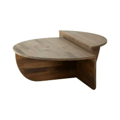 Tavolini Da Salotto|Salotto > Dmora Tavolino da salotto irregolare noce 90x60x35h cm - Azim Marrone Noce