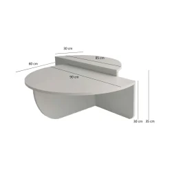 Tavolini Da Salotto|Salotto > Dmora Tavolino da salotto irregolare noce 90x60x35h cm - Azim Marrone Noce