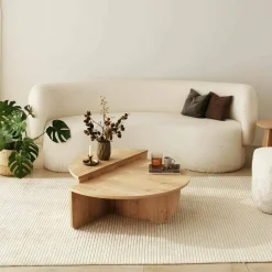 Tavolino da salotto irregolare rovere 90x90x35h cm - Azim