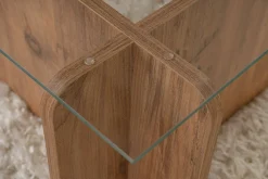 Tavolini Da Salotto > Dmora Tavolino da salotto Kallias, 105x65 h30 cm, Pino Marrone Pino