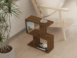 Tavolini Da Salotto > Dmora Tavolino da Salotto 2 Vani Forma Rettangolare 90x40x55h cm, Materiale Piano in Legno Nobilitato Marrone Noce