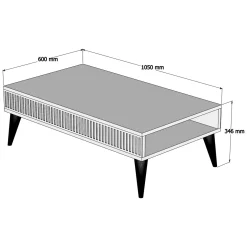 Tavolini Da Salotto > Dmora Tavolino da Salotto Marrone Noce Bianco un Vano Forma Rettangolare 80x50x35h cm, Colore Ripiano Marrone - Cambiago Bianco, Marrone Noce