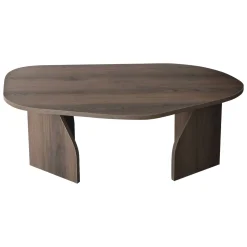 Tavolini Da Salotto > Dmora Tavolino da Salotto Forma Ovale Materiale Piano in Legno Nobilitato 120x65x40h cm, Colore Ripiano Marrone - Parona Marrone Noce