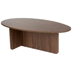 Tavolini Da Salotto > Dmora Tavolino da Salotto Forma Ovale Materiale Piano in Legno Nobilitato 120x65x40h cm, Colore Ripiano Marrone - Parona Marrone Noce