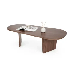 Tavolini Da Salotto > Dmora Tavolino da Salotto Forma Rettangolare Materiale Piano in Legno Nobilitato 119x60x40h cm, Colore Ripiano Marrone - Turate Marrone Noce