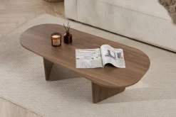 Tavolini Da Salotto > Dmora Tavolino da Salotto Forma Rettangolare Materiale Piano in Legno Nobilitato 119x60x40h cm, Colore Ripiano Marrone - Turate Marrone Noce