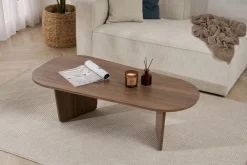 Tavolini Da Salotto > Dmora Tavolino da Salotto Forma Rettangolare Materiale Piano in Legno Nobilitato 119x60x40h cm, Colore Ripiano Marrone - Turate Marrone Noce