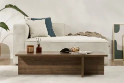 Tavolino da Salotto Marrone Noce Forma Rettangolare Materiale Piano in Legno Nobilitato 120x45x30h cm, Colore Ripiano Marrone - Marmorito