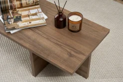 Tavolino da Salotto Marrone Noce Forma Rettangolare Materiale Piano in Legno Nobilitato 120x45x30h cm, Colore Ripiano Marrone - Marmorito