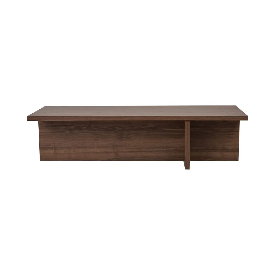Tavolino da Salotto Marrone Noce Forma Rettangolare Materiale Piano in Legno Nobilitato 120x45x30h cm, Colore Ripiano Marrone - Marmorito