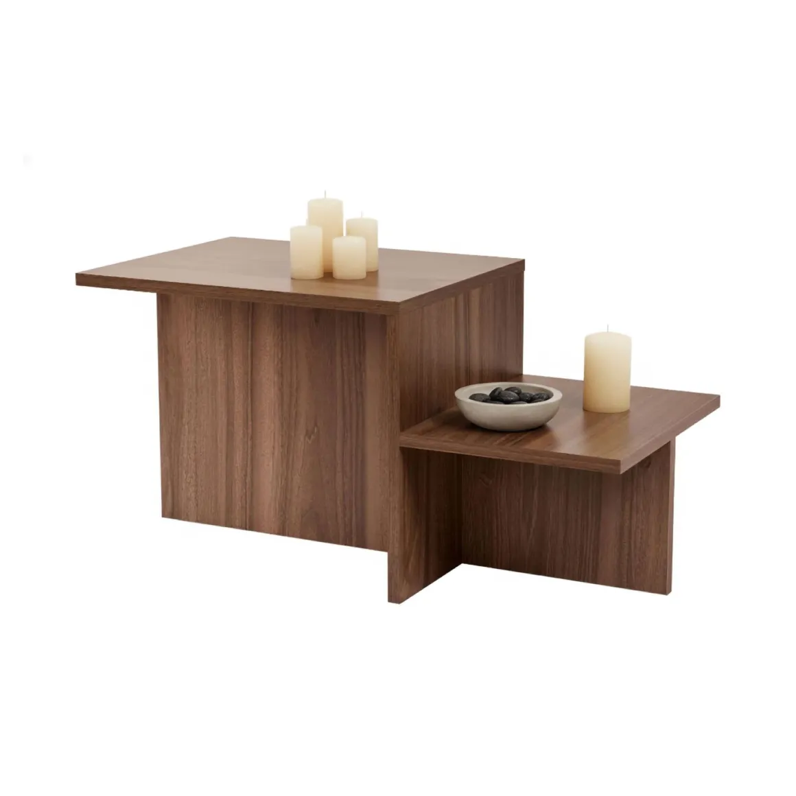 Tavolini Da Salotto|Salotto > Dmora Tavolino da Salotto Forma Rettangolare Materiale Piano in Vetro 105x65x35h cm, Colore Ripiano Trasparente - Visconti Marrone Noce