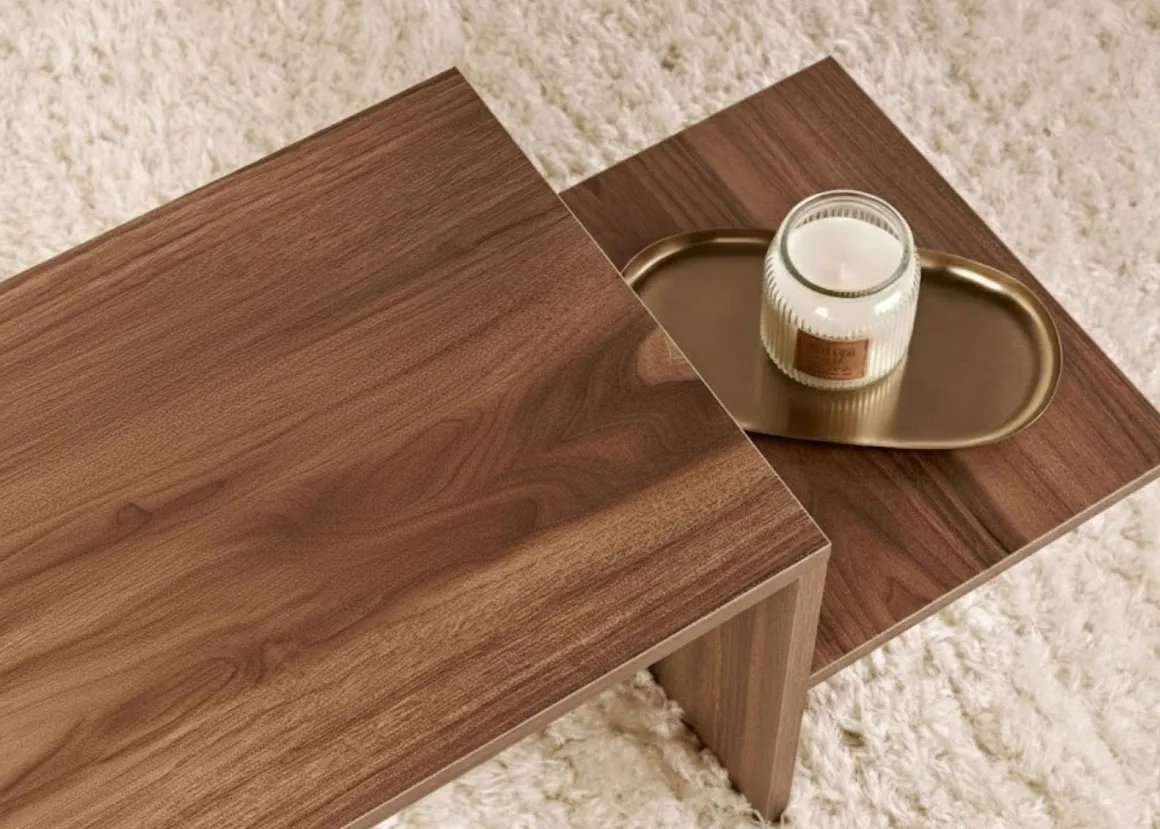 Tavolini Da Salotto|Salotto > Dmora Tavolino da Salotto Forma Rettangolare Materiale Piano in Vetro 105x65x35h cm, Colore Ripiano Trasparente - Visconti Marrone Noce
