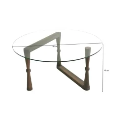Tavolini Da Salotto > Dmora Tavolino da Salotto Forma Rotondo Materiale Piano in Legno 100x100x46h cm, Colore Ripiano Marrone - Chiavenna Marrone Noce