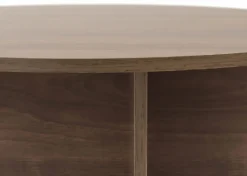 Tavolini Da Salotto > Dmora Tavolino da Salotto Forma Rotondo Materiale Piano in Vetro 75x75x35h cm, Colore Ripiano Trasparente - Cugnoli Marrone Noce