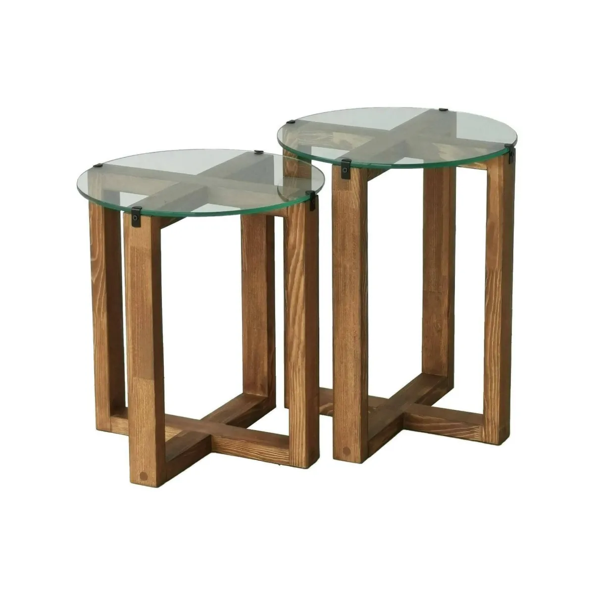 Salotto > Dmora Tavolino da Salotto Modulare Forma Circolare 40x40x50h cm, Sfumatura Colore Struttura Noce - Arzana Marrone Noce