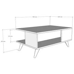 Tavolini Da Salotto > Dmora Tavolino da Salotto Marrone Noce Nero Forma Quadrato Materiale Piano in Legno Nobilitato 100x100x32h cm, Sfumatura Colore Struttura Noce - Sostene Nero, Marrone Noce