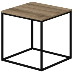 Tavolino da Salotto Marrone Noce Nero Forma Quadrato Materiale Piano in Legno Nobilitato 52x50x50h cm, Sfumatura Colore Struttura Noce - Tricase