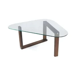 Tavolino da Salotto Marrone Noce Portariviste Forma Ovale 96x81x41h cm, Sfumatura Colore Struttura Noce - Eufrasia