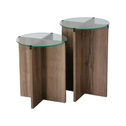 Tavolini Da Salotto|Salotto > Dmora Tavolino da Salotto Portariviste Forma Rettangolare 40x40x60h cm, Sfumatura Colore Struttura Noce - Ballabio Marrone Noce