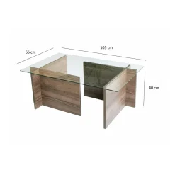 Tavolini Da Salotto|Salotto > Dmora Tavolino da Salotto Portariviste Forma Rettangolare 40x40x60h cm, Sfumatura Colore Struttura Noce - Ballabio Marrone Noce
