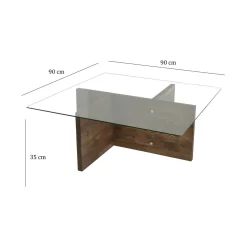 Tavolini Da Salotto|Salotto > Dmora Tavolino da Salotto Portariviste Forma Rettangolare 96x81x41h cm, Sfumatura Colore Struttura Noce - Messico Marrone Noce