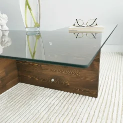 Tavolini Da Salotto|Salotto > Dmora Tavolino da Salotto Portariviste Forma Rettangolare 96x81x41h cm, Sfumatura Colore Struttura Noce - Messico Marrone Noce