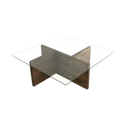 Tavolini Da Salotto|Salotto > Dmora Tavolino da Salotto Portariviste Forma Rettangolare 96x81x41h cm, Sfumatura Colore Struttura Noce - Messico Marrone Noce