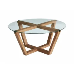 Tavolino da Salotto Marrone Noce Portariviste Forma Rotonda 75x75x35h cm, Sfumatura Colore Struttura Noce - Agatha