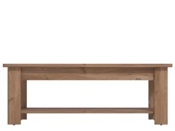 Tavolino da Salotto Marrone Noce un Vano Forma Rettangolare 124x60x45h cm, Sfumatura Colore Ripiano Noce - Pella